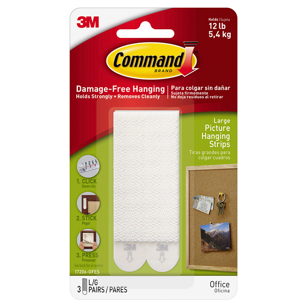 slide 1 of 5, Command Large Picture Hanging Strips, 1 ct