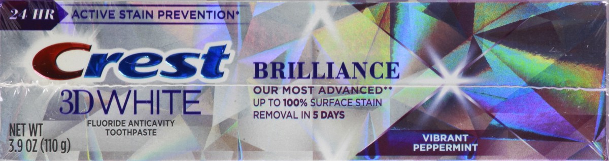 slide 2 of 9, Crest 3D White Value 2 Pack Brilliance Vibrant Peppermint Toothpaste 2 ea, 2 ct