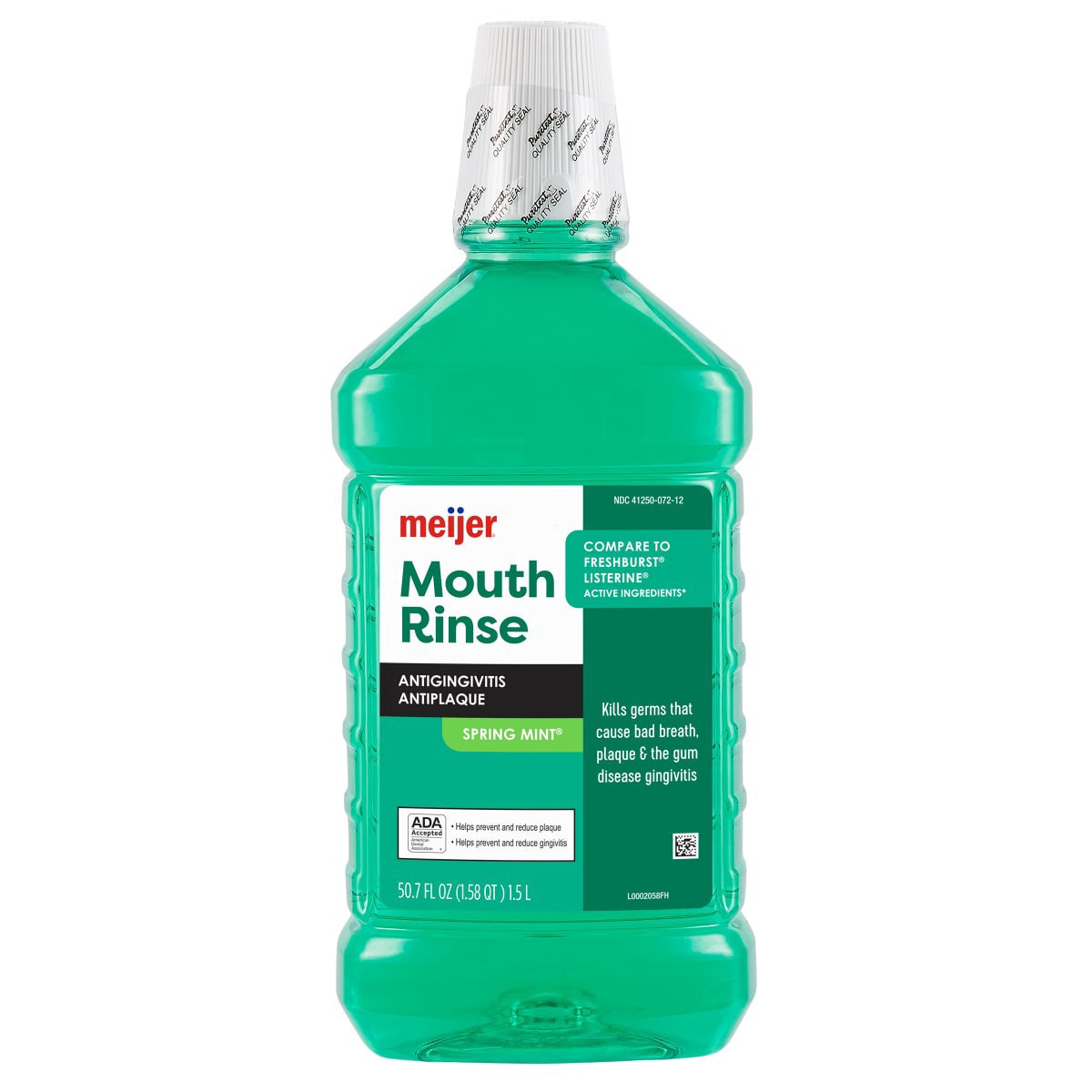 slide 1 of 5, Meijer Antiseptic Fresh Mint Mouthwash, 50.7 oz