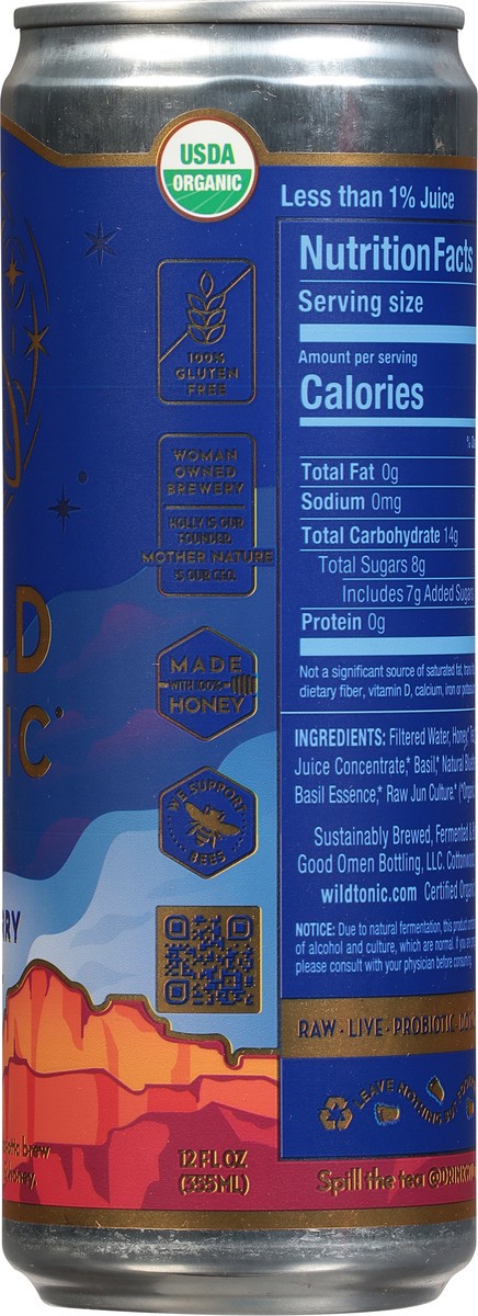 slide 8 of 9, Wild Tonic Blueberry Basil Kombucha 12 fl oz, 12 oz