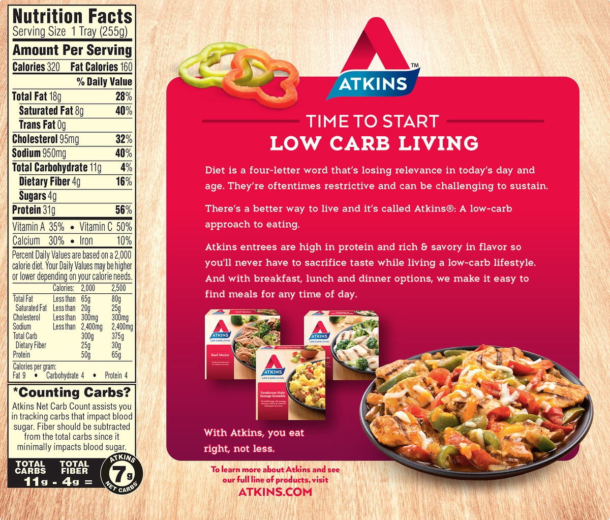 slide 4 of 11, Atkins Chicken & Vegetables, 9 oz