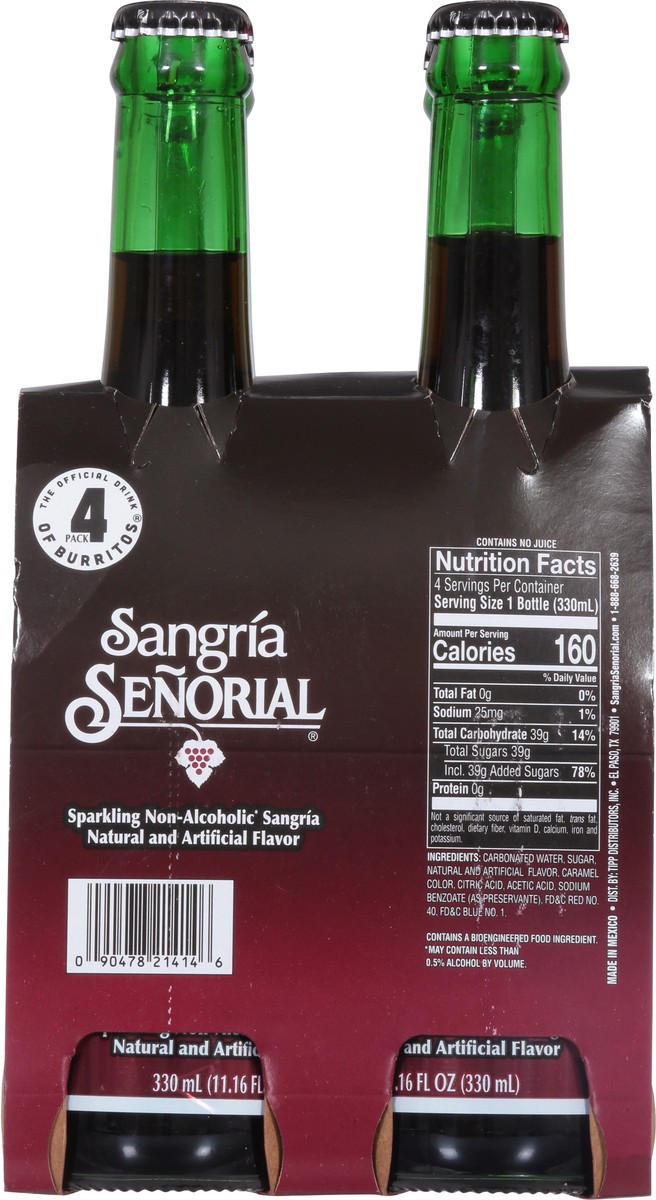 slide 6 of 9, Sangria Senorial Sparkling Non-Alcoholic Sangria - 4 ct, 4 ct; 11.16 fl oz