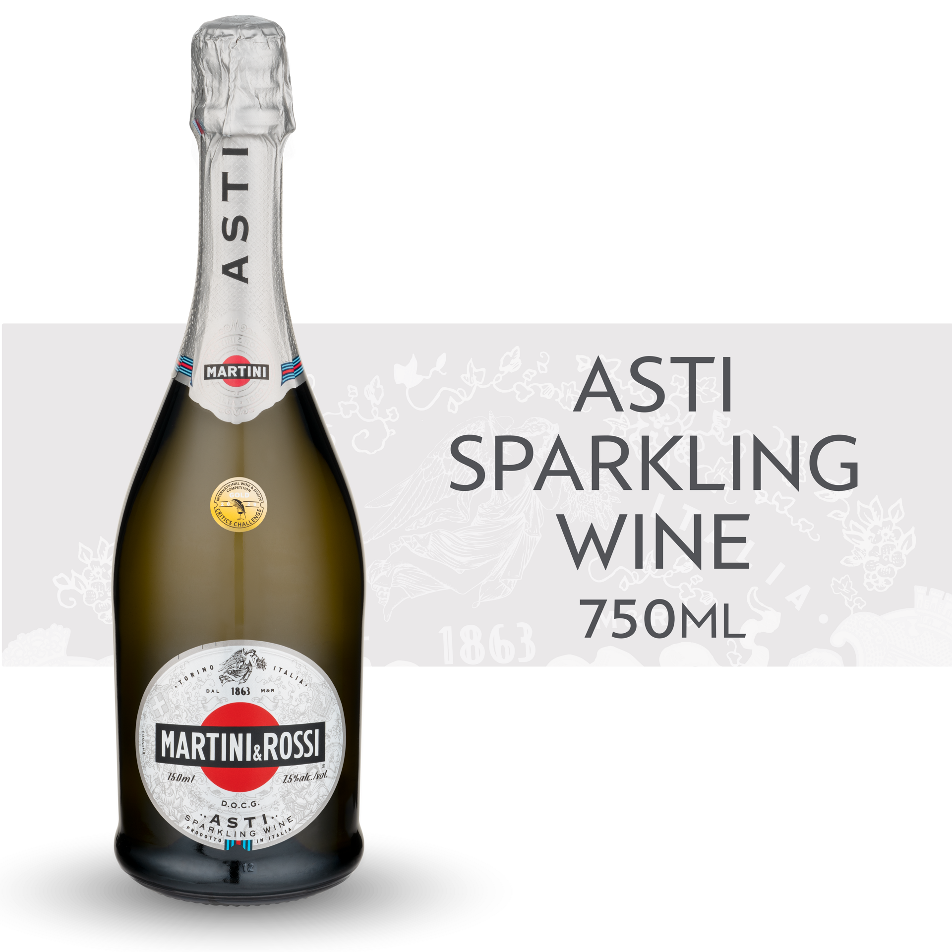 slide 1 of 5, Martini & Rossi Asti Sparkling Wine 7.5% 75Cl/750Ml, 750 ml