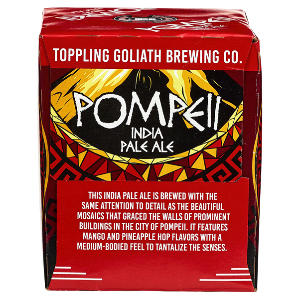 slide 4 of 5, Toppling Goliath Pompeii IPA Beer - 4pk/16 fl oz Cans, 4 ct; 16 fl oz