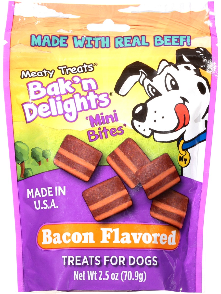 slide 8 of 10, Meaty Treats Bak'n Delights Bacon & Cheese Flavor Dog Treats, 2.5 oz