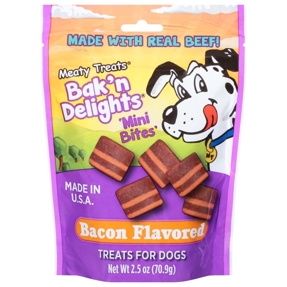 slide 10 of 10, Meaty Treats Bak'n Delights Bacon & Cheese Flavor Dog Treats, 2.5 oz