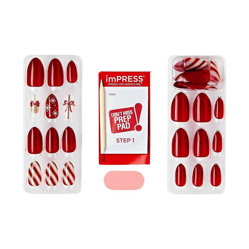 slide 3 of 8, KISS Products imPRESS Fake Nails - White Night - 33ct, 1 ct