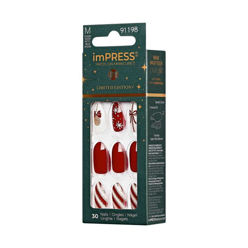 slide 7 of 8, KISS Products imPRESS Fake Nails - White Night - 33ct, 1 ct