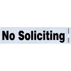 Hillman Adhesive No Soliciting Sign 2" X 8