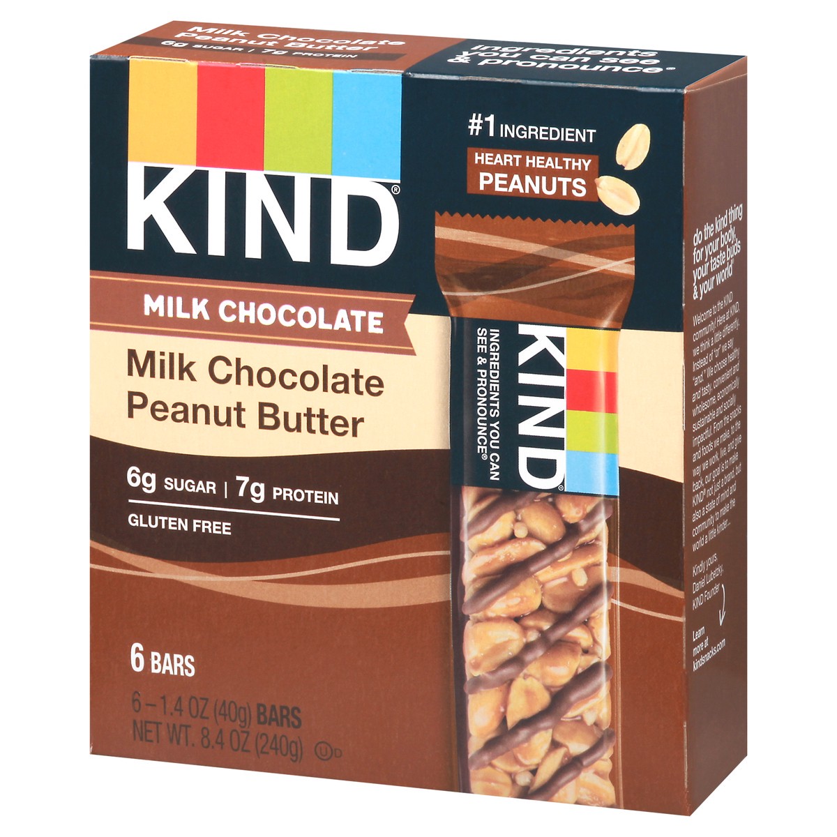 slide 6 of 10, KIND Milk Chocolate Peanut Butter Bars, 8.4 oz