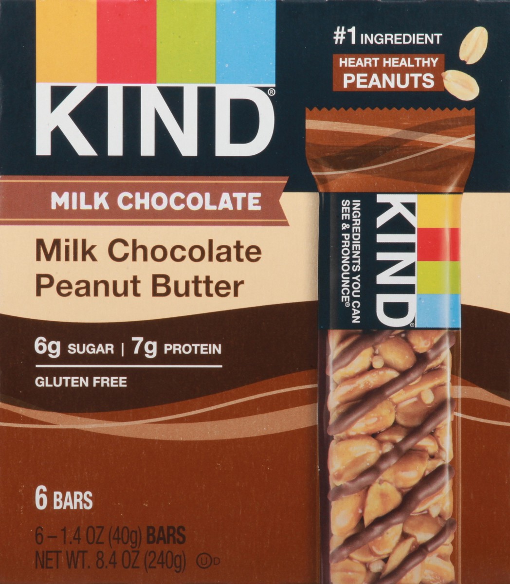 slide 5 of 10, KIND Milk Chocolate Peanut Butter Bars, 8.4 oz