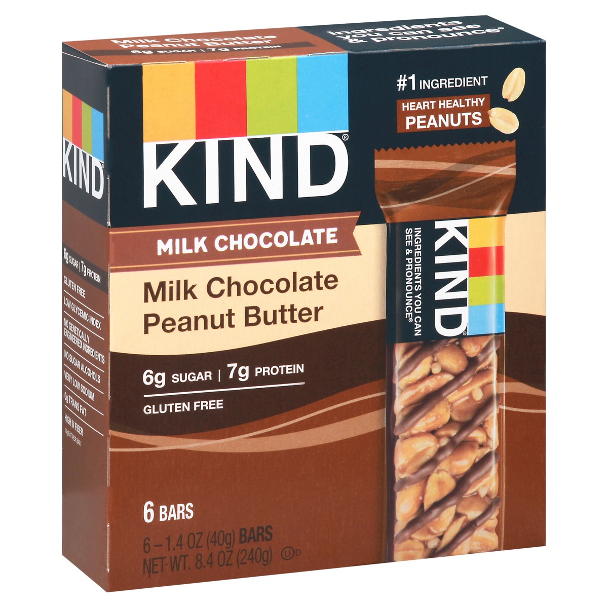 slide 2 of 10, KIND Milk Chocolate Peanut Butter Bars, 8.4 oz