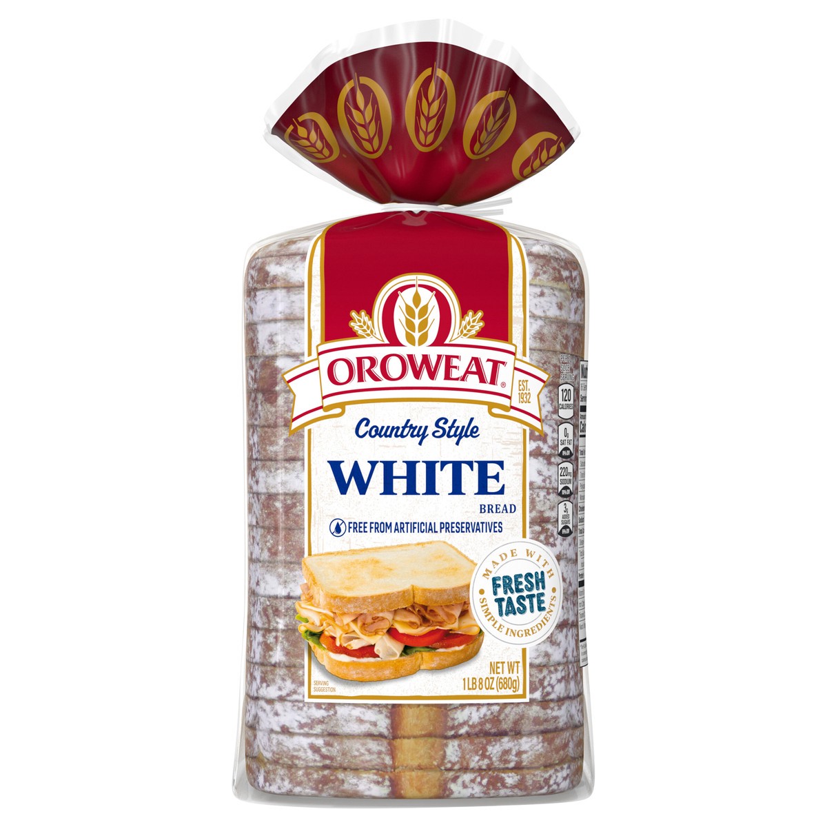 slide 1 of 6, Oroweat Country Style Plain Bread, 24 oz, 24 oz