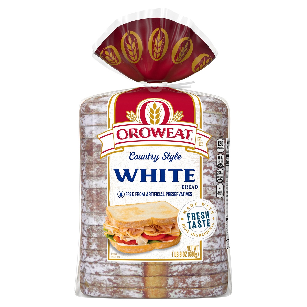 slide 1 of 1, Oroweat Country White Bread - 24oz,