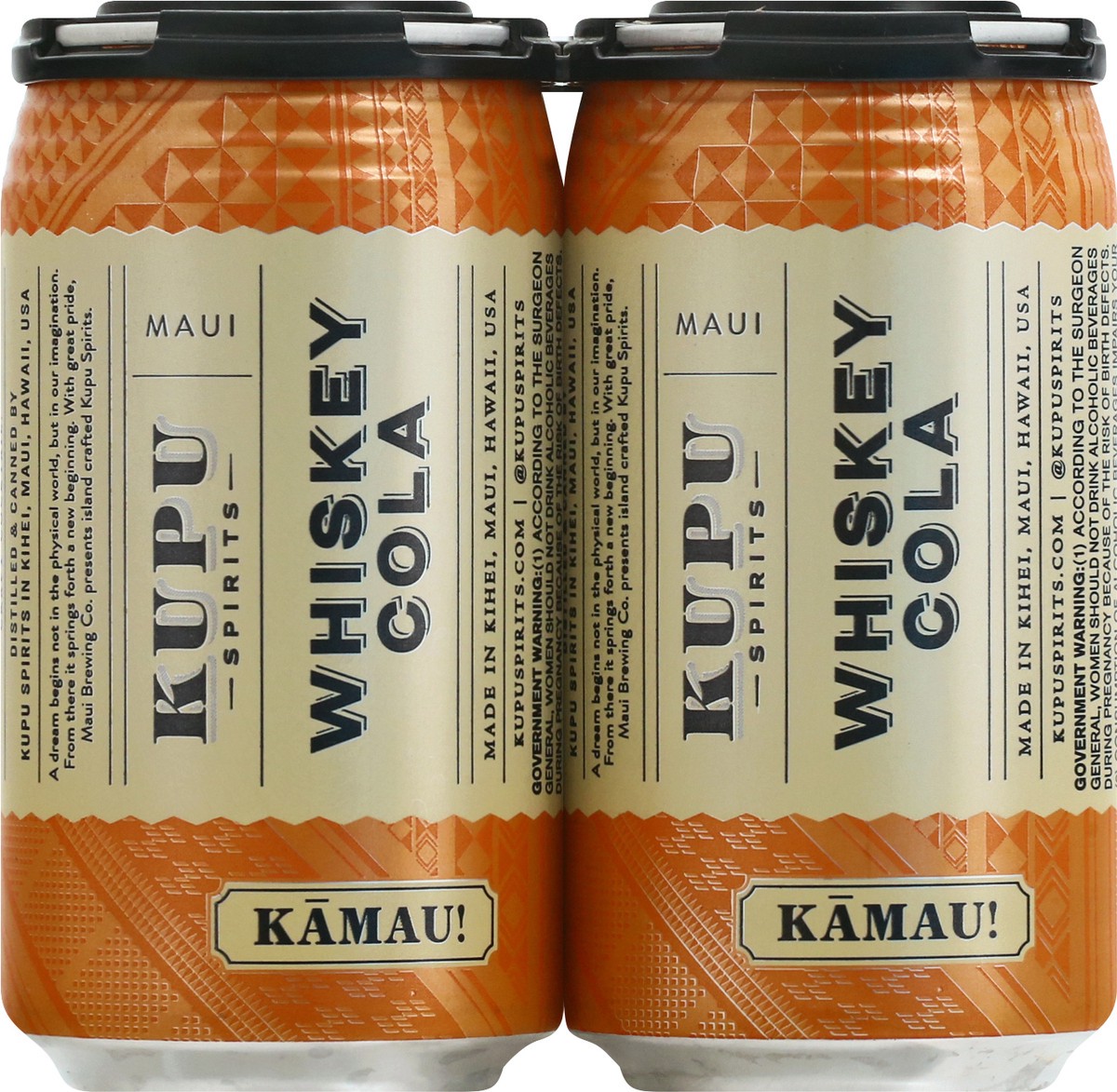 slide 8 of 8, Kupu Spirits Whiskey Cola Beer 4 ea, 4 ct; 12 oz