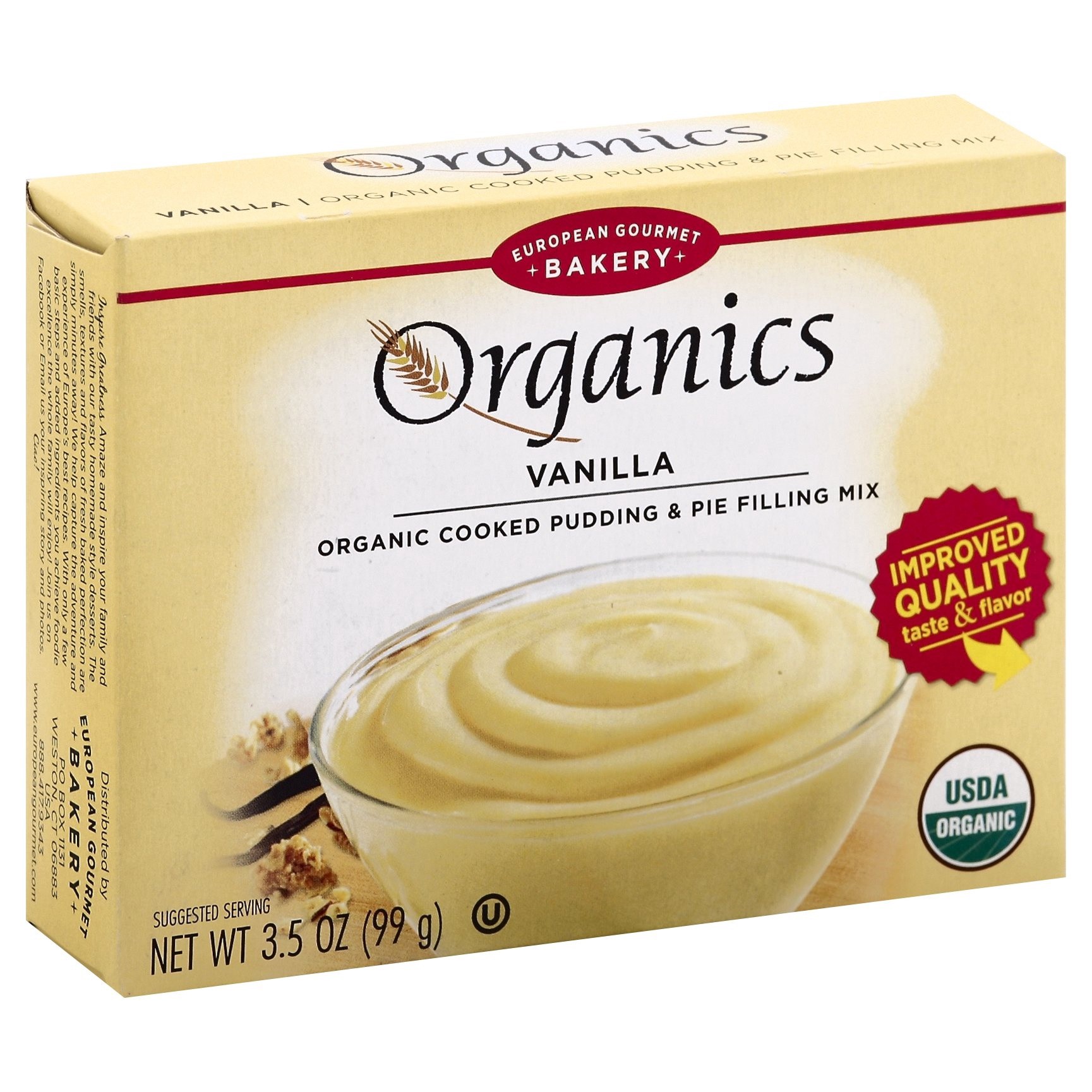 slide 1 of 2, European Gourmet Bakery Organics Vanilla Pudding Mix, 3.5 oz