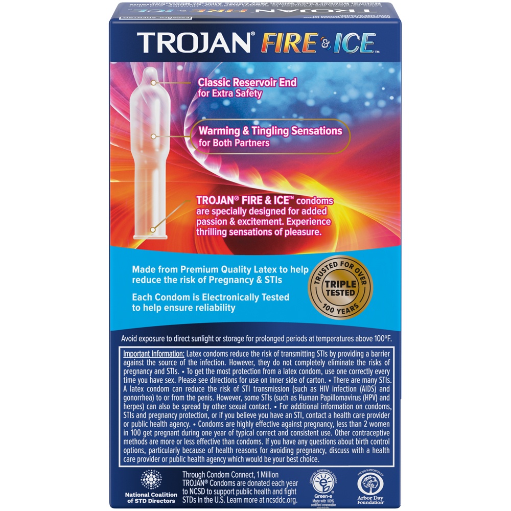 slide 2 of 5, Trojan Pleasures Fire Ice Dual Action Condoms, 10 ct