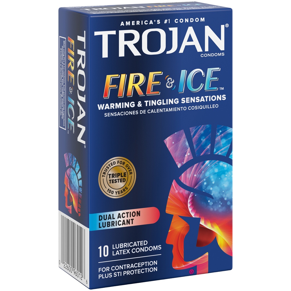 slide 3 of 5, Trojan Pleasures Fire Ice Dual Action Condoms, 10 ct