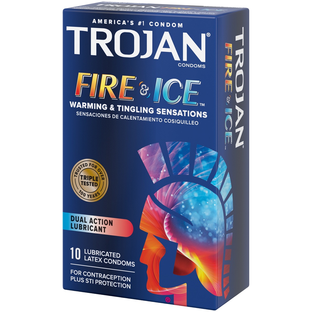 slide 4 of 5, Trojan Pleasures Fire Ice Dual Action Condoms, 10 ct