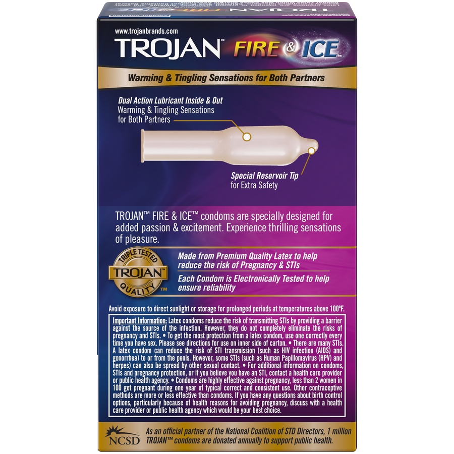 slide 5 of 5, Trojan Pleasures Fire Ice Dual Action Condoms, 10 ct