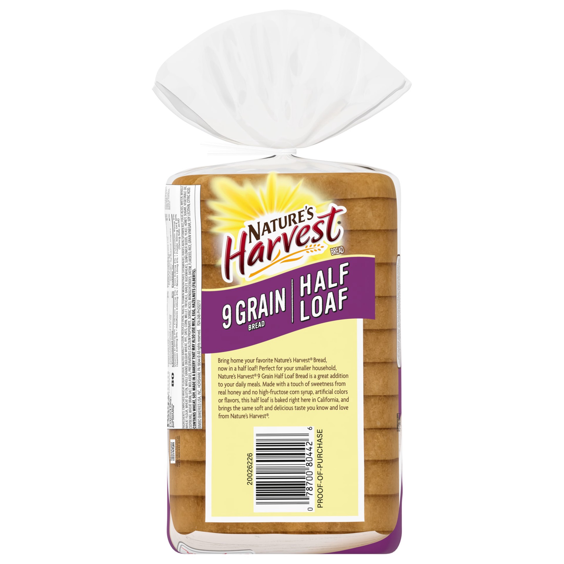slide 6 of 7, Nature's Harvest 9 Grain Bread, Half Loaf, 12 oz, 12 oz