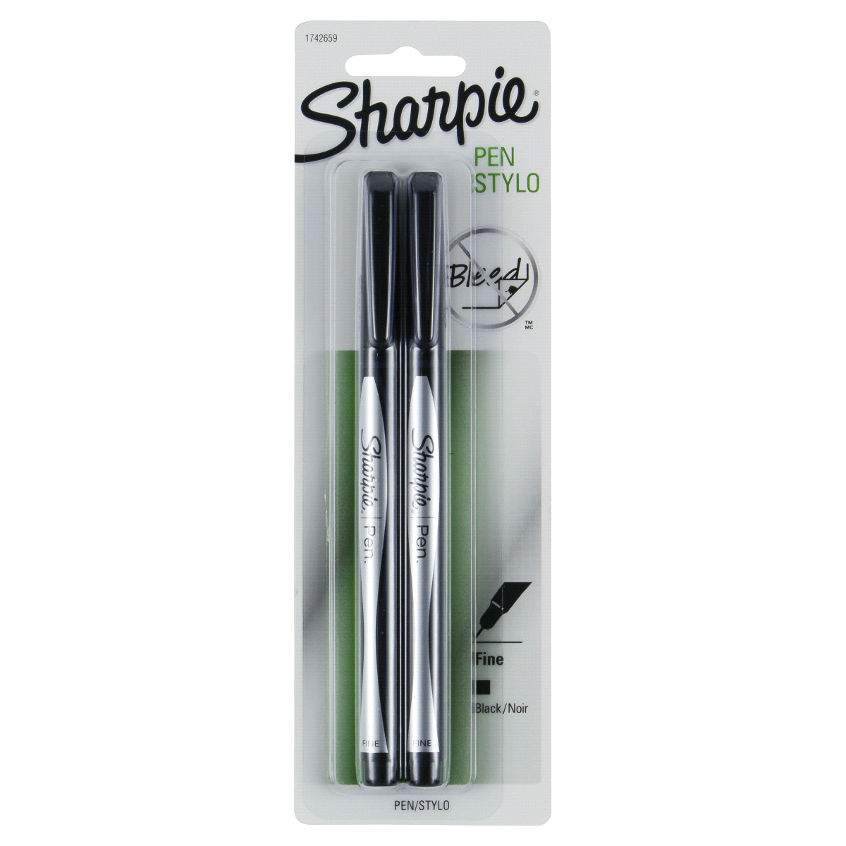 slide 1 of 2, Sharpie Fine Point Pens - Black, 2 ct