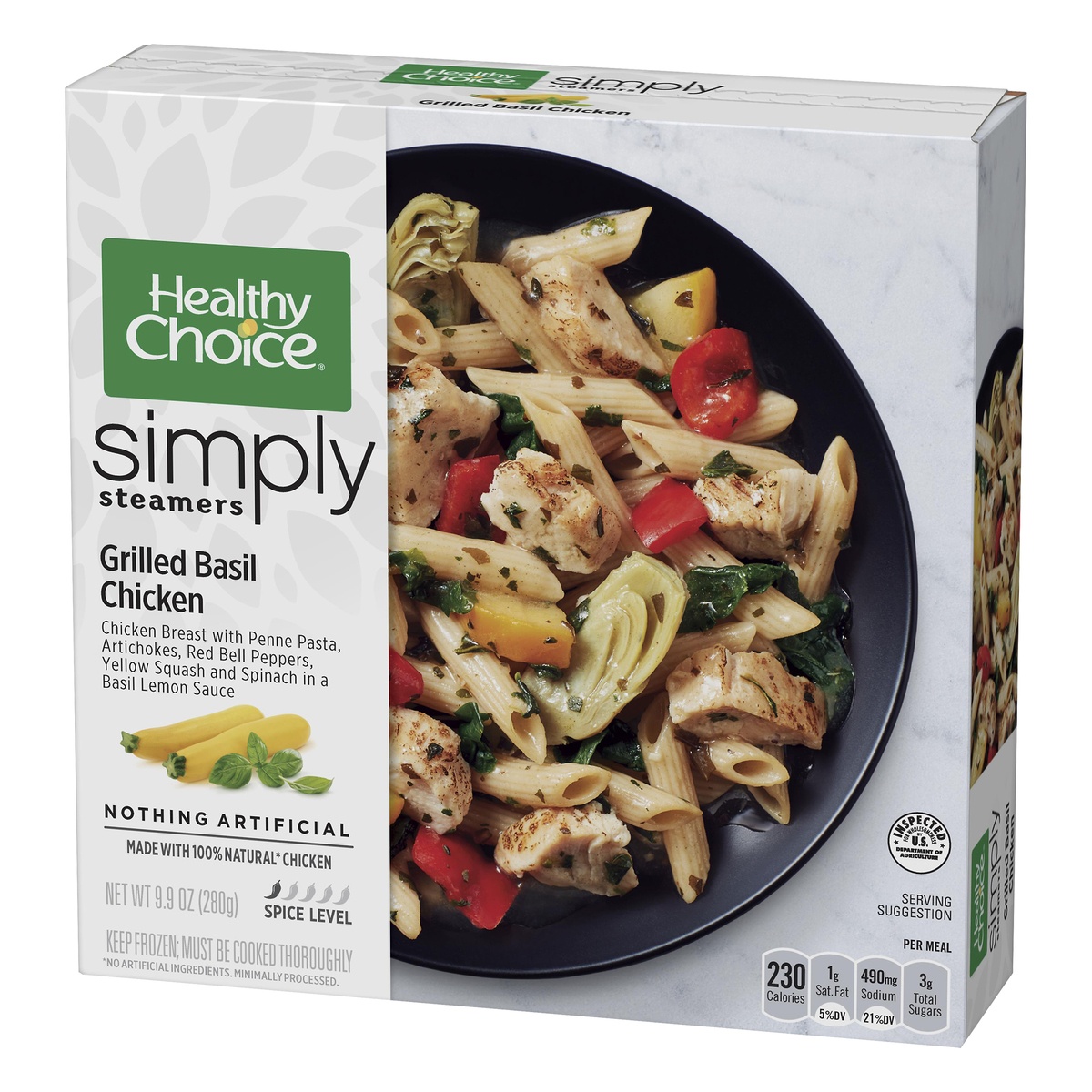 slide 2 of 8, Healthy Choice Simply Steamers Grilled Basil Chicken, 9.9 oz