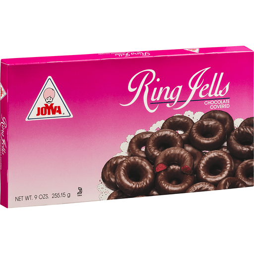 slide 2 of 9, Joyva Chocolate Covered Raspberry Ring Jells, 9 oz