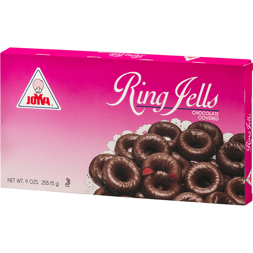 slide 3 of 9, Joyva Chocolate Covered Raspberry Ring Jells, 9 oz