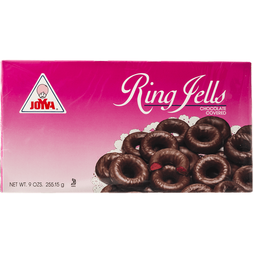 slide 4 of 9, Joyva Chocolate Covered Raspberry Ring Jells, 9 oz