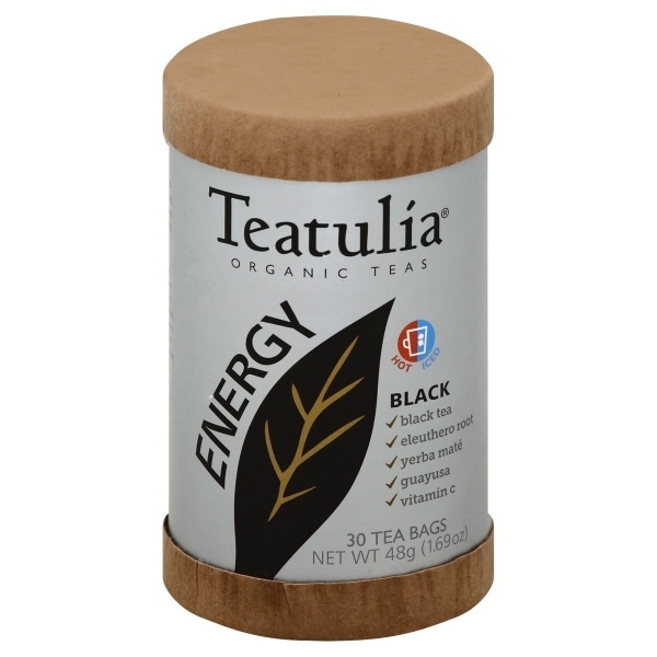 slide 1 of 1, Teatulia Organic Black Energy Tea Bags, 30 ct