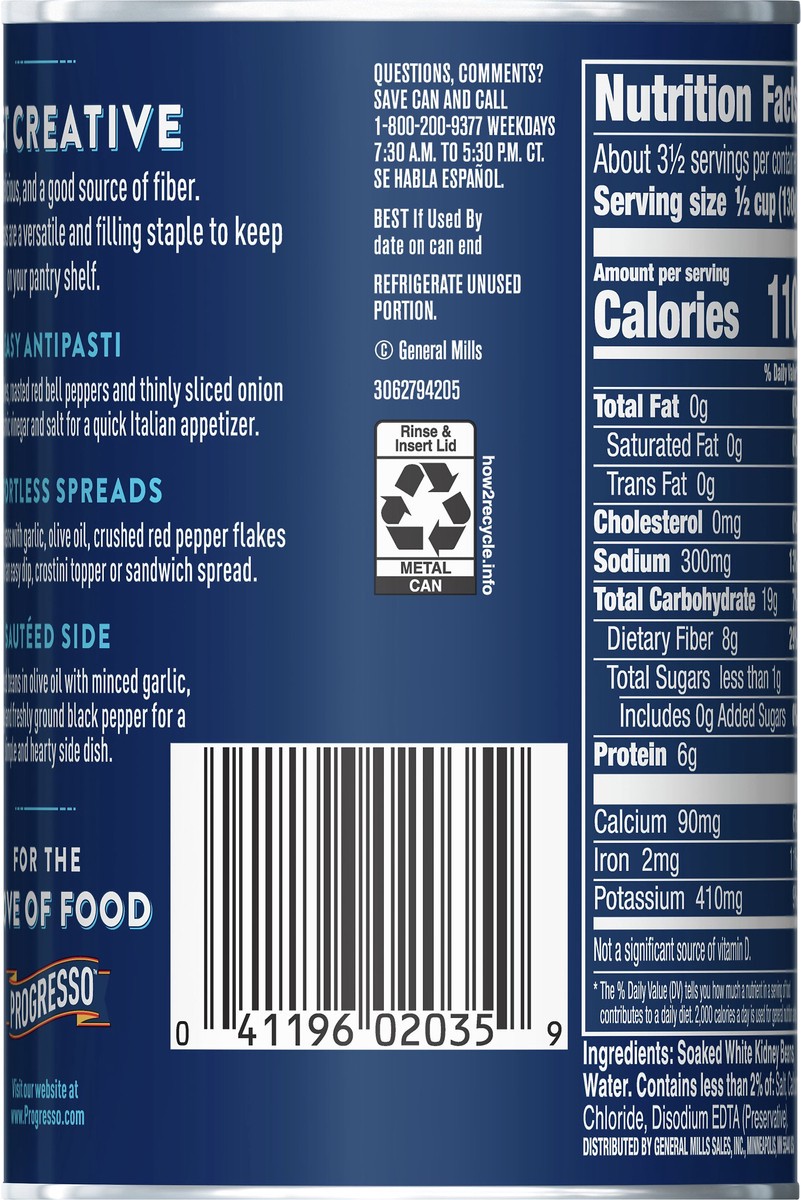 slide 5 of 9, Progresso Cannellini White Kidney Beans, 15 ounces, 15 oz