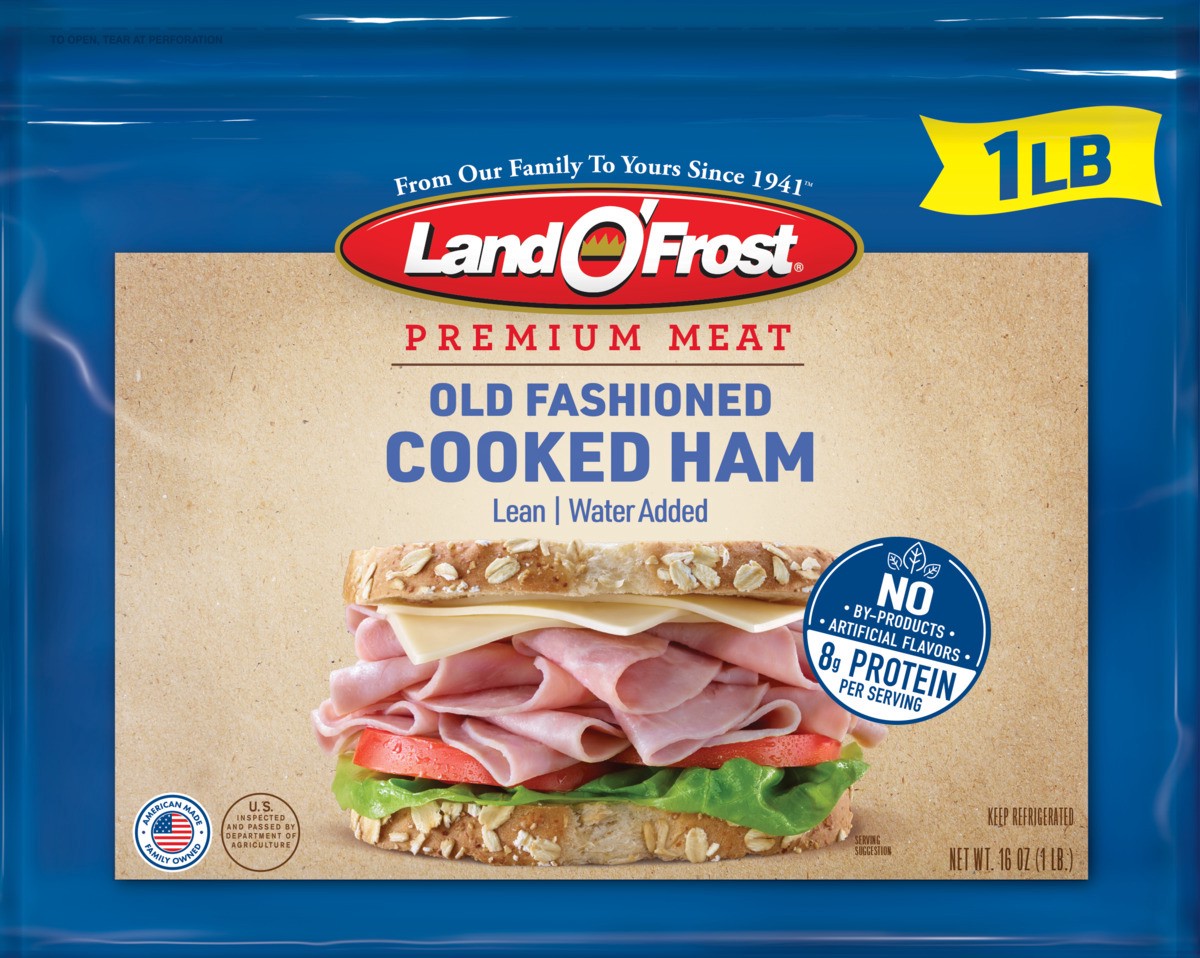 slide 1 of 9, Land O' Frost Premium Meat Cooked Ham, 16 oz