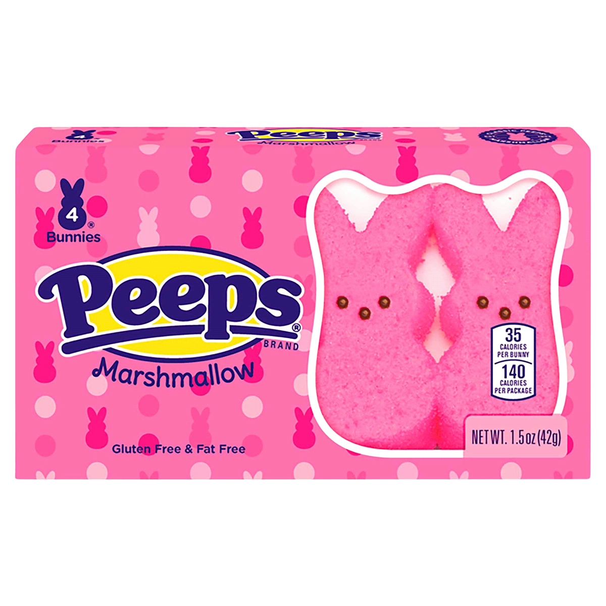 slide 1 of 5, Just Born Peeps Pink Marshmallow Bunny Easter Candy 4-Piece, 1.5 oz