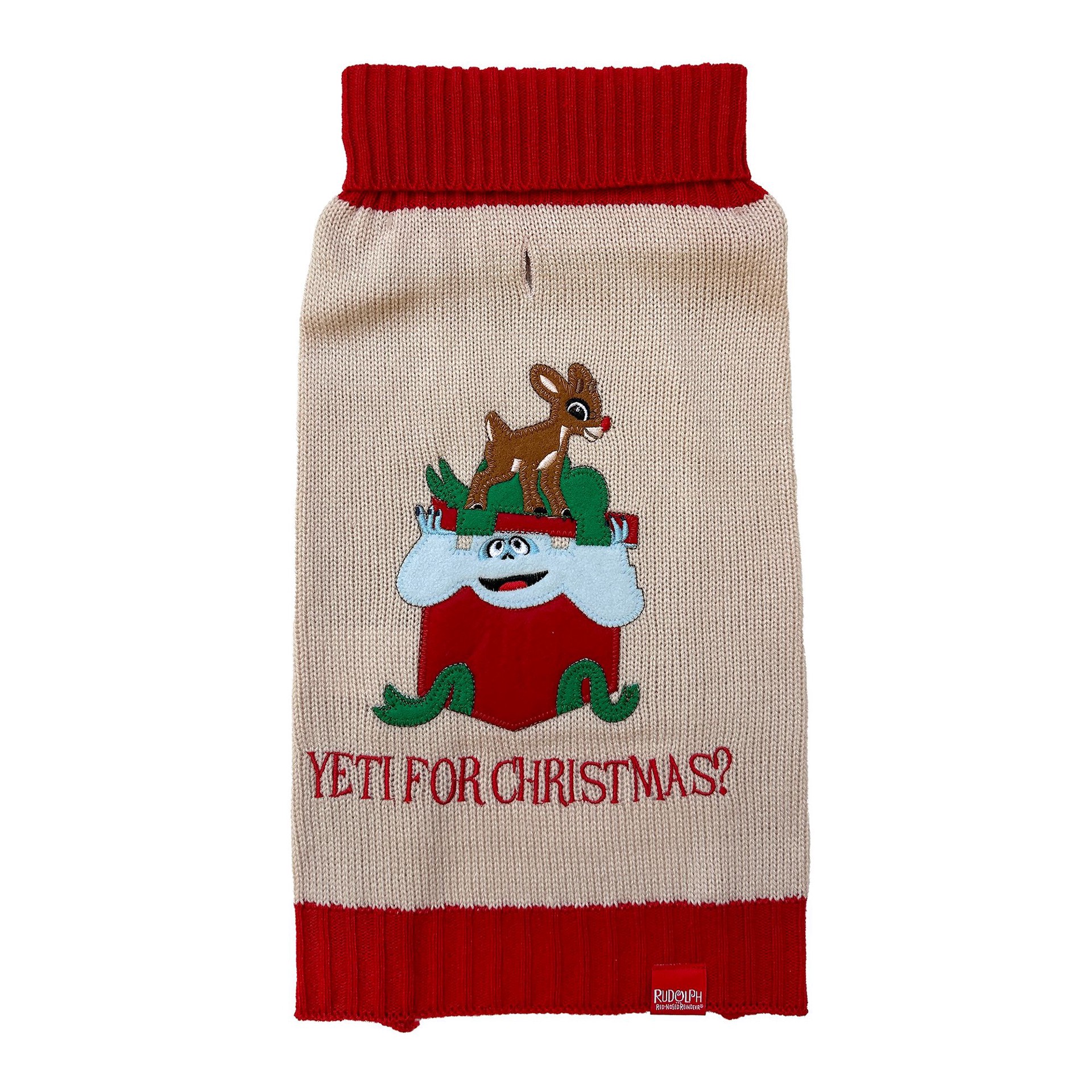 slide 1 of 1, GMason Yeti for Christmas? Holiday Dog Sweater, SM