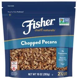 FISHER Chef's Naturals Chopped Pecans, 10 oz, Naturally Gluten Free, No Preservatives, Non-GMO