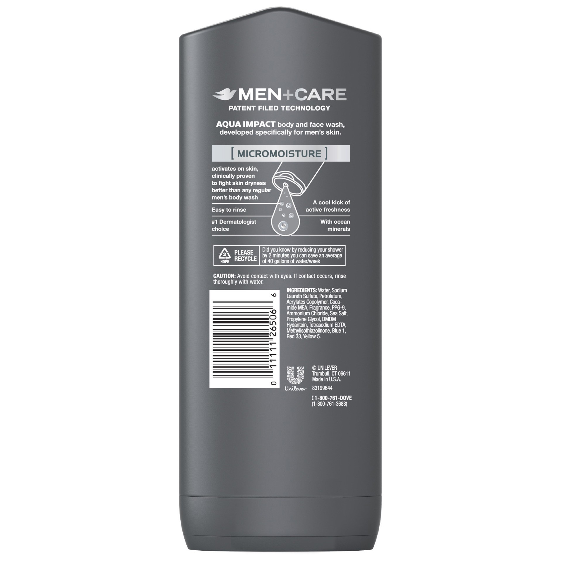 slide 3 of 3, Dove Men+Care Body and Face Wash Aqua Impact, 13.5 oz, 13.5 oz