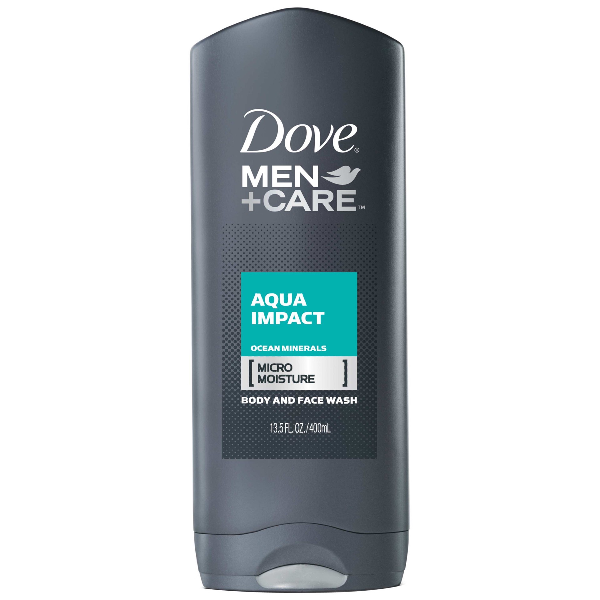 slide 1 of 3, Dove Men+Care Body and Face Wash Aqua Impact, 13.5 oz, 13.5 oz