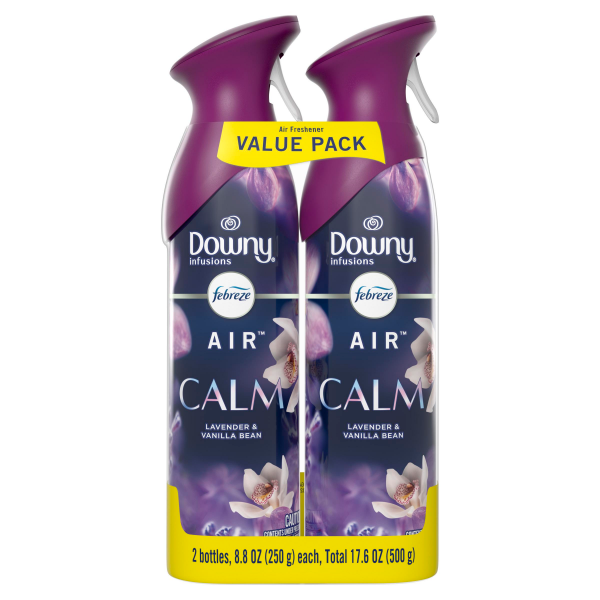 slide 11 of 29, Febreze Air Freshener Spray, Odor-Fighting Room Spray, Downy Calm Scent, 8.8oz, 2 Count, 2 ct