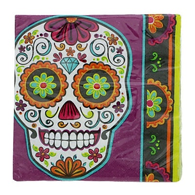 slide 1 of 1, Creative Converting Dia De Los Muertos Beverage Napkins, 16 ct