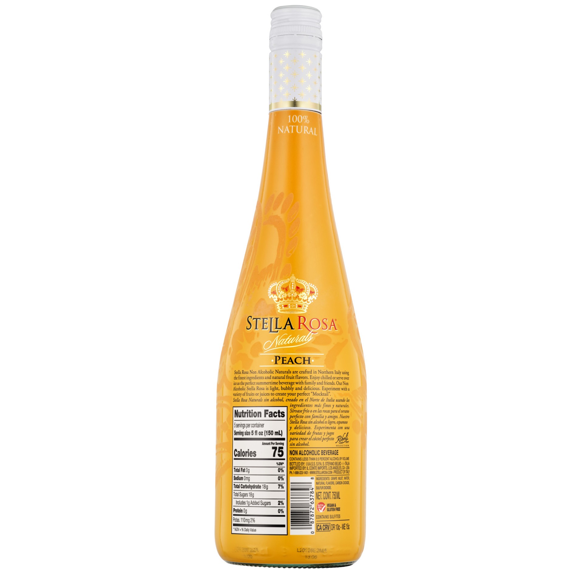 slide 6 of 9, Stella Rosa Naturals Peach Naturals Non-Alcoholic Beverage 750mL, 750 ml