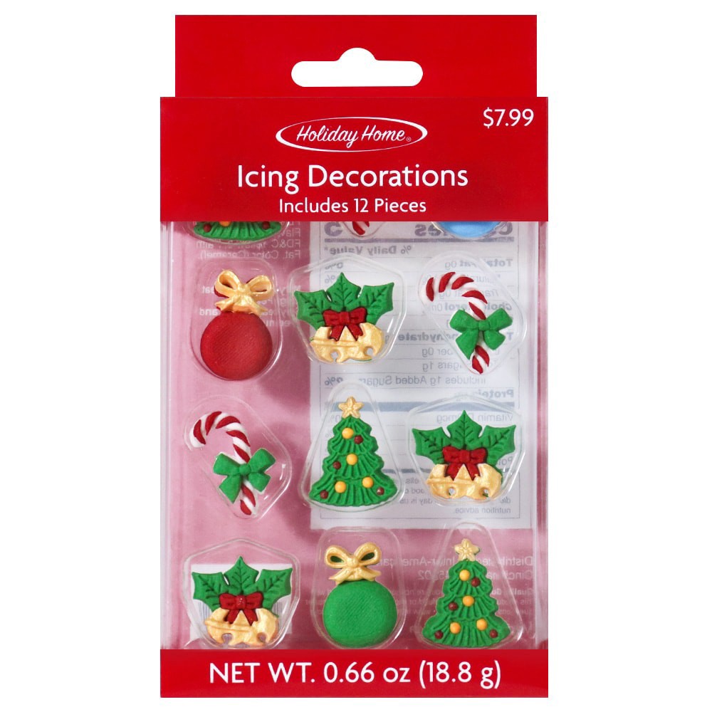 slide 3 of 3, Holiday Home Icing Decoration, 12 ct