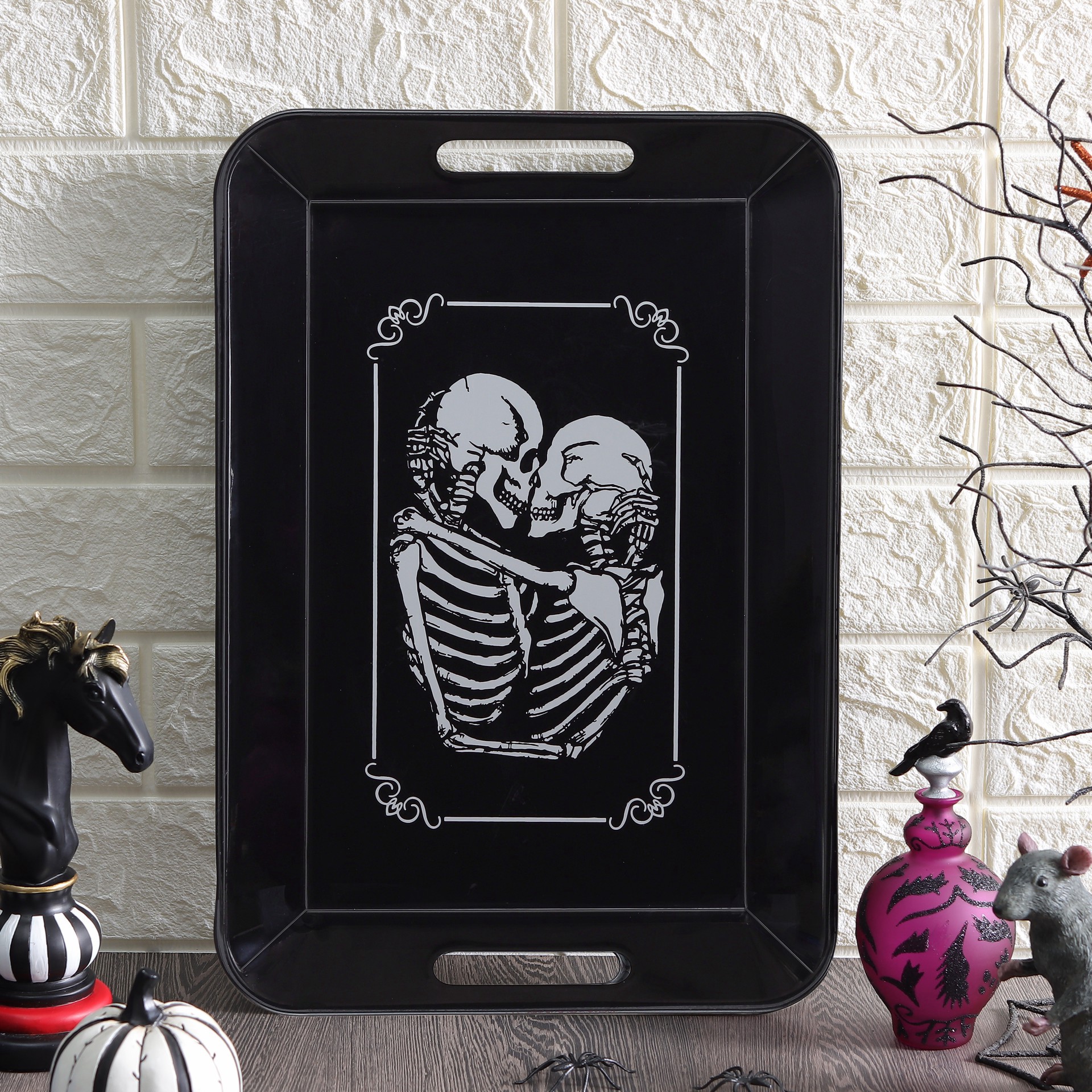 slide 5 of 7, 11.25" X 16.25" Metal Skeleton Tray Tabletop Decor By Ashland, 11.25 in x 16.25 in