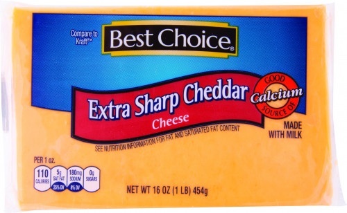 slide 1 of 1, Best Choice Extra Sharp Chunk Cheddar Cheese, 16 oz