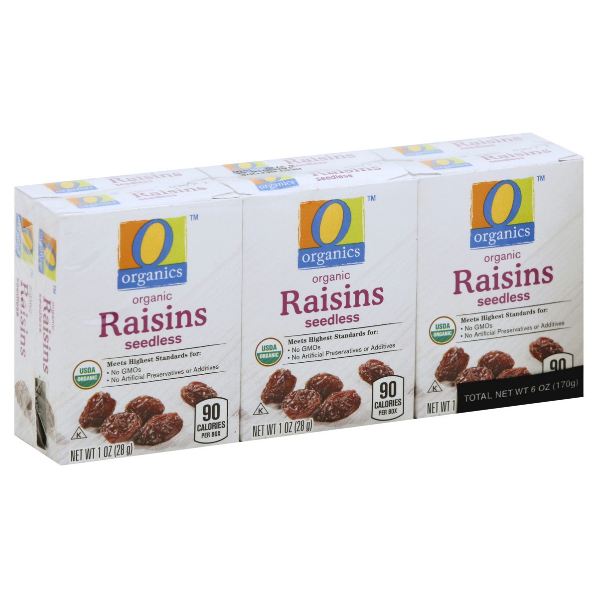 slide 1 of 4, O Organics Organic Raisins Seedless Pack, 6 ct