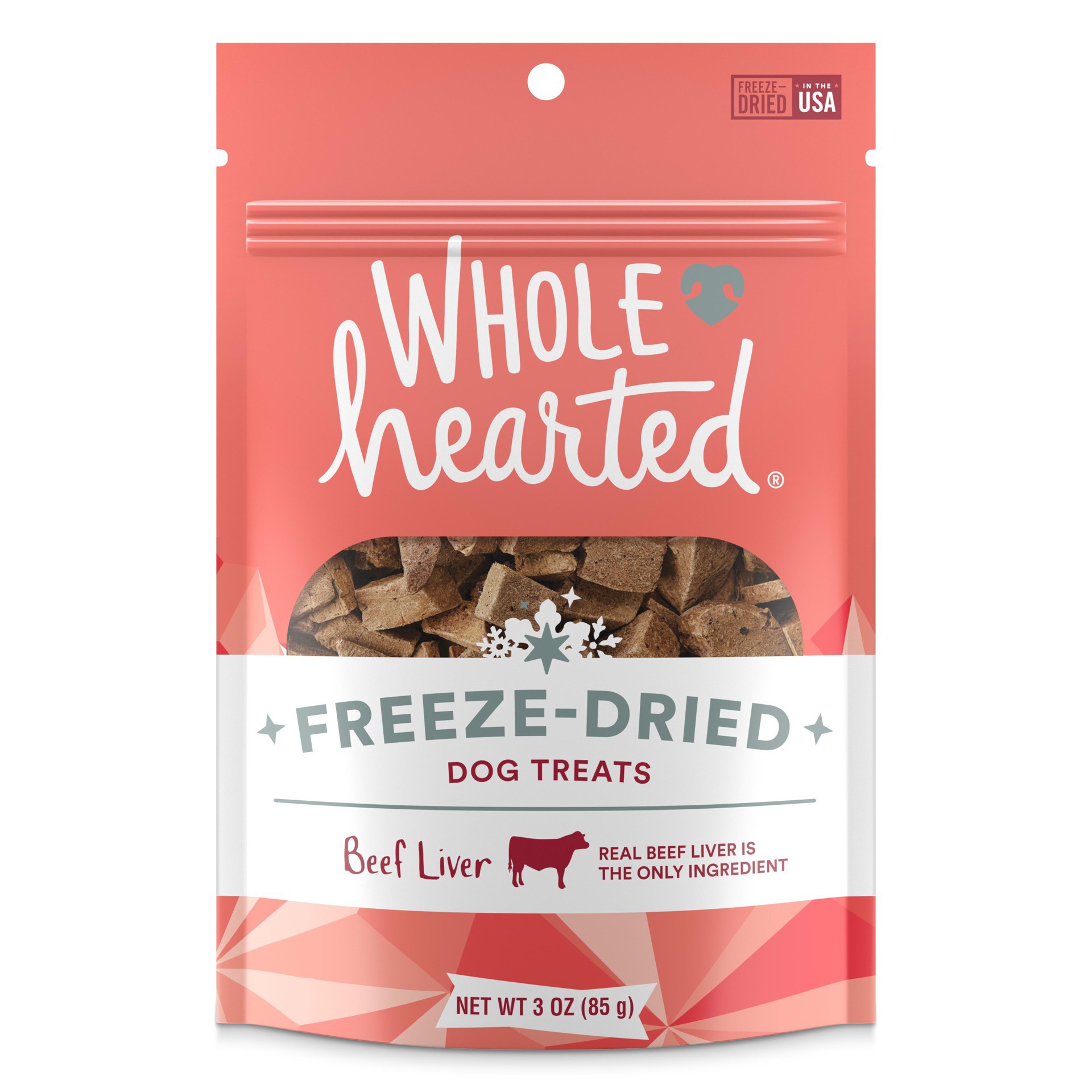 slide 1 of 1, WholeHearted Beef Liver Freeze-Dried Dog Treats, 3 oz., 1 ct