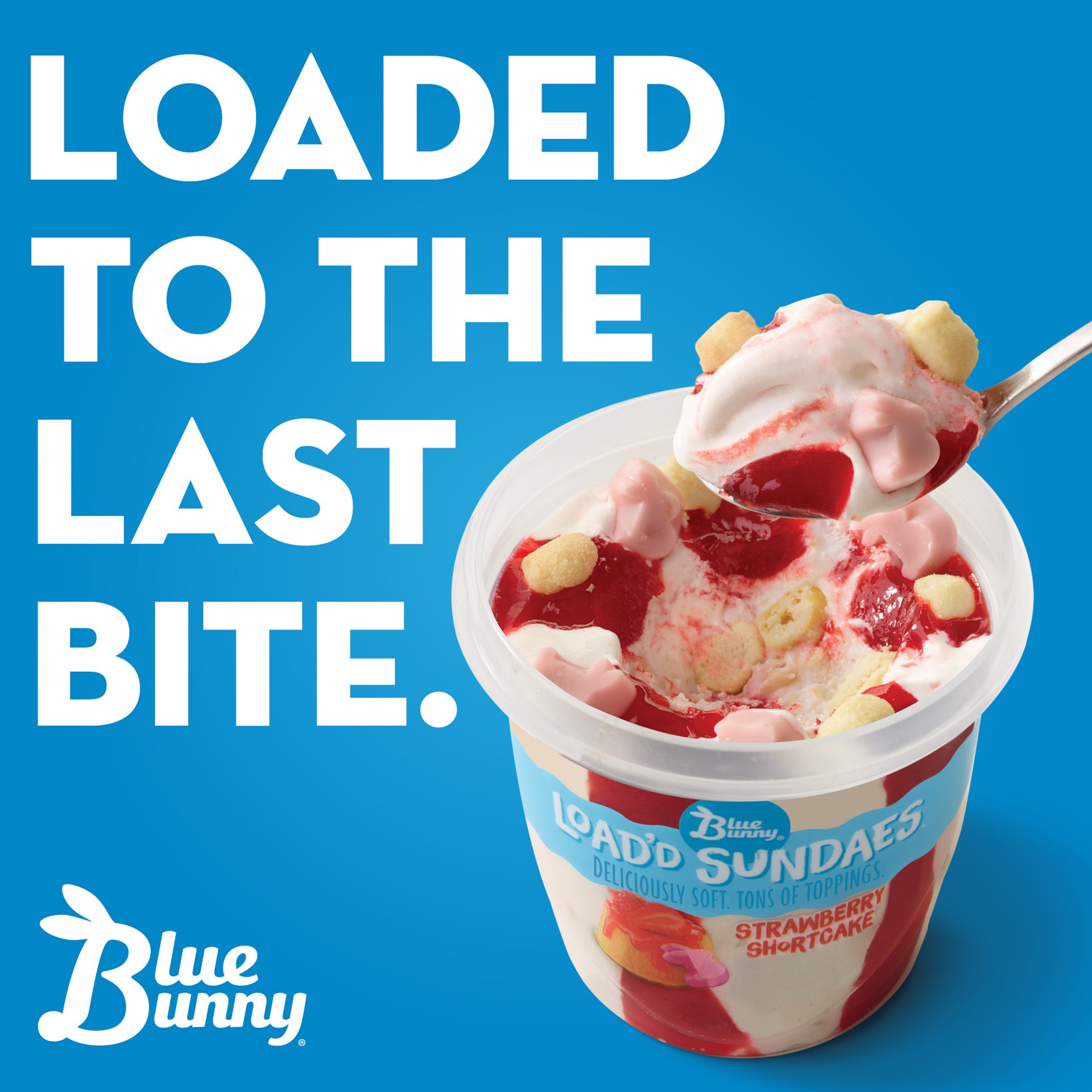 slide 3 of 3, Blue Bunny Load'd Sundaes Strawberry Shortcake, Frozen Dessert Cup, 8.5 fl oz, 8.50 fl oz