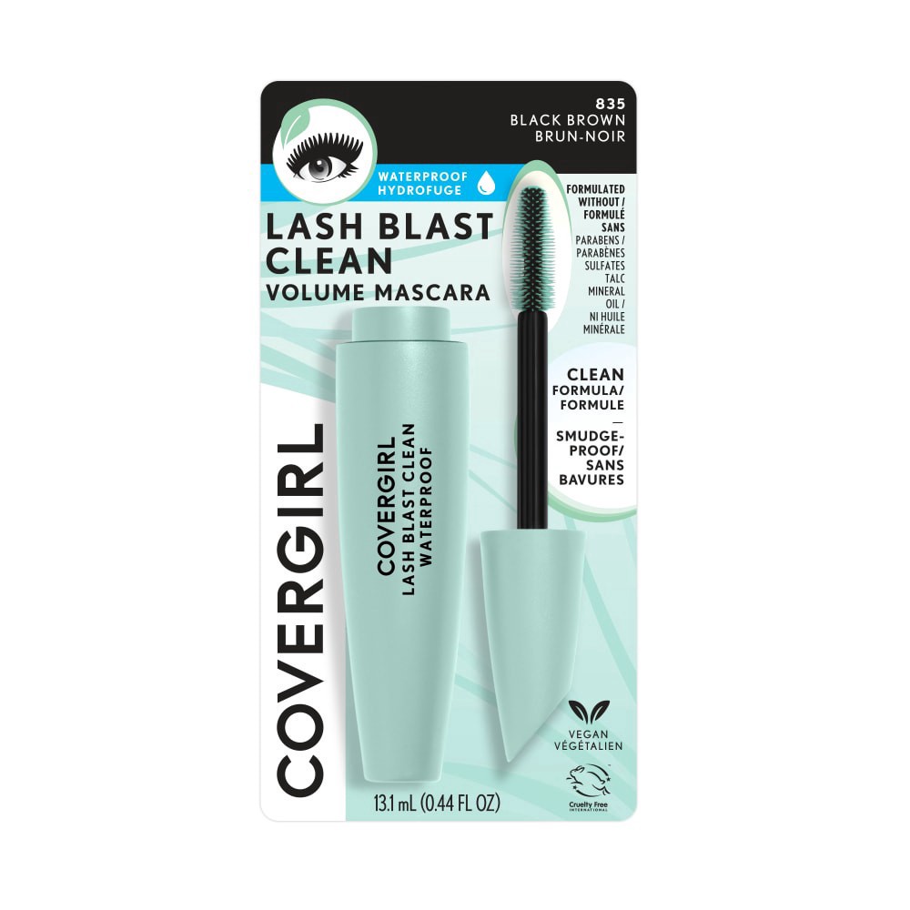 slide 1 of 6, COVERGIRL CG Lash Blast Clean Water Proof Mascara Black Brown Wp, 1 ct
