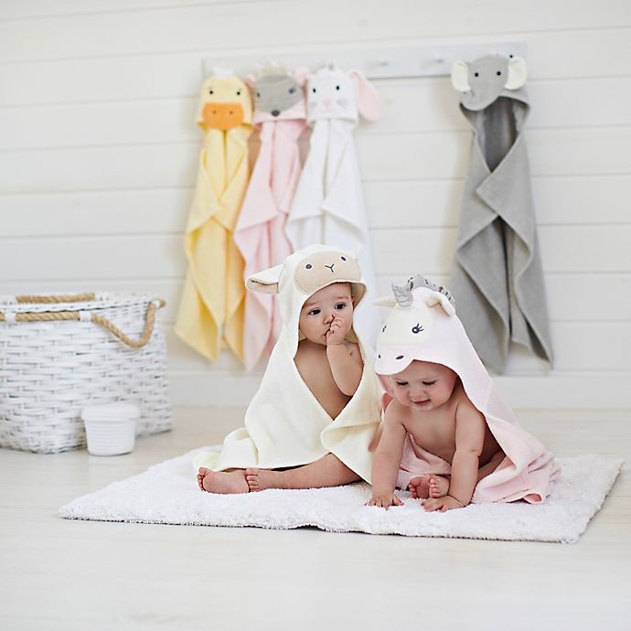 slide 4 of 5, Elegant Baby Lambie Bath Wrap Towel - White, 1 ct