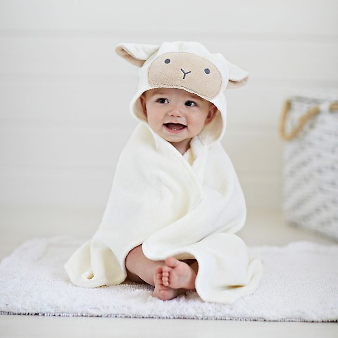 slide 5 of 5, Elegant Baby Lambie Bath Wrap Towel - White, 1 ct